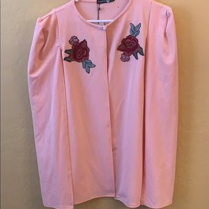 Pink Floral Cape Jacket